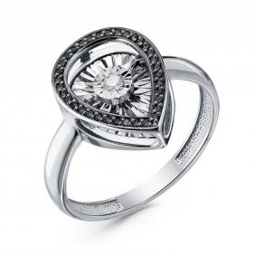 Кольцо из белого золота GRIGORIEV Г01-12-5497-13-00 с бриллиантом и чёрным бриллиантом Г01-12-5497-13-00 фото