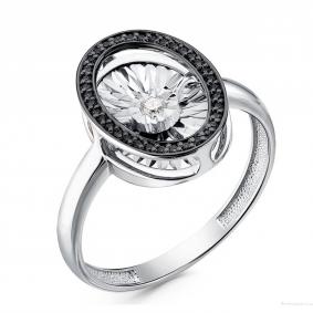 Кольцо из белого золота GRIGORIEV Г01-12-5498-13-00 с бриллиантом и чёрным бриллиантом Г01-12-5498-13-00 фото