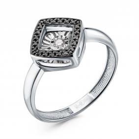 Кольцо из белого золота GRIGORIEV Г01-12-5499-13-00 с бриллиантом и чёрным бриллиантом Г01-12-5499-13-00 фото