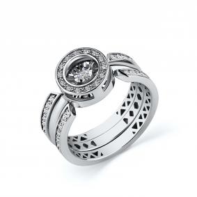 Кольцо из белого золота GRIGORIEV Г01-12-5845-11-00-1 с бриллиантом Г01-12-5845-11-00-1 фото