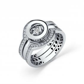 Кольцо-трансформер из белого золота GRIGORIEV с танцующим бриллиантом Г01-12-5846-11-00 Г01-12-5846-11-00 фото
