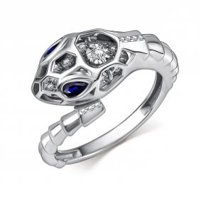 Кольцо из белого золота GRIGORIEV Г01-12-5941-31-02-1 с бриллиантом и сапфиром Г01-12-5941-31-02-1 фото