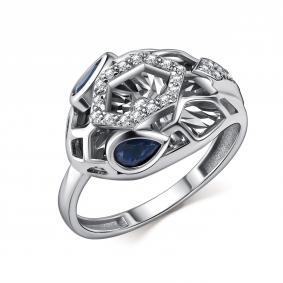 Кольцо из белого золота GRIGORIEV Г01-12-5942-31-02 с бриллиантом и сапфиром Г01-12-5942-31-02 фото