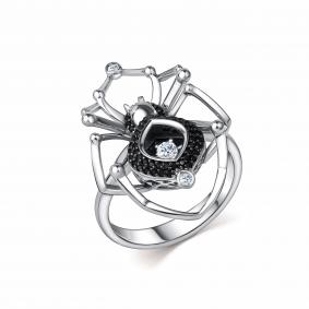 Кольцо из белого золота GRIGORIEV Г01-12-5954-13-00-1 с бриллиантом и чёрным бриллиантом Г01-12-5954-13-00-1 фото