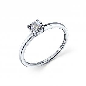 Кольцо из белого золота GRIGORIEV Г01-12-6781-11-00-25 с бриллиантом Г01-12-6781-11-00-25 фото