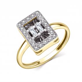 Кольцо из лимонного золота GRIGORIEV Г01-13-01049-11-00 с бриллиантом Г01-13-01049-11-00 фото