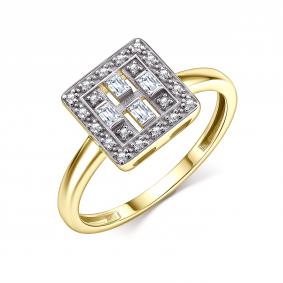 Кольцо из лимонного золота GRIGORIEV Г01-13-01054-11-00 с бриллиантом Г01-13-01054-11-00 фото