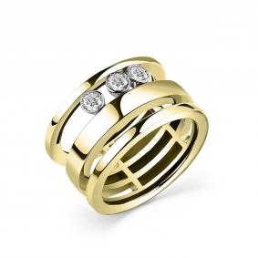 Кольцо из лимонного золота GRIGORIEV Г01-13-0828-11-00 с бриллиантом Г01-13-0828-11-00 фото