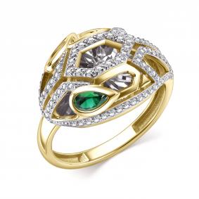 Кольцо из лимонного золота GRIGORIEV Г01-13-51041-31-01 с бриллиантом и изумрудом Г01-13-51041-31-01 фото