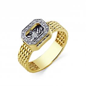 Кольцо из лимонного золота GRIGORIEV Г01-13-51066-31-00 с бриллиантом Г01-13-51066-31-00 фото