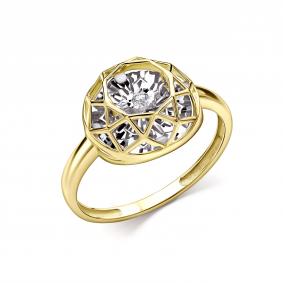 Кольцо из лимонного золота GRIGORIEV Г01-13-51235-11-00 с бриллиантом Г01-13-51235-11-00 фото