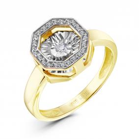 Кольцо из лимонного золота GRIGORIEV Г01-13-5628-31-00 с бриллиантом Г01-13-5628-31-00 фото