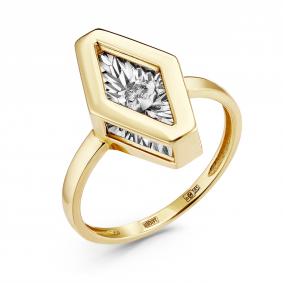Кольцо из лимонного золота GRIGORIEV Г01-13-5746-11-00 с бриллиантом Г01-13-5746-11-00 фото