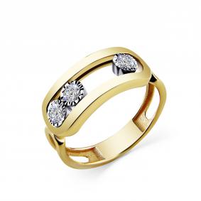 Кольцо из лимонного золота GRIGORIEV Г01-13-5821-11-00-1 с бриллиантом Г01-13-5821-11-00-1 фото