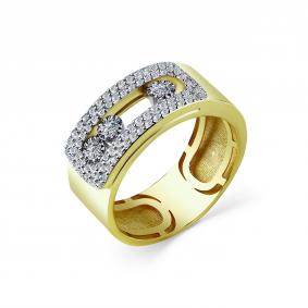 Кольцо из лимонного золота GRIGORIEV Г01-13-5824-31-00-1 с бриллиантом Г01-13-5824-31-00-1 фото