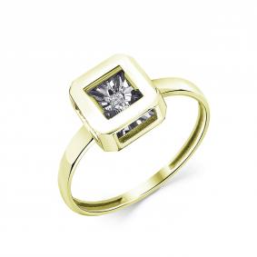 Кольцо из лимонного золота GRIGORIEV Г01-13-5914-11-00 с бриллиантом Г01-13-5914-11-00 фото