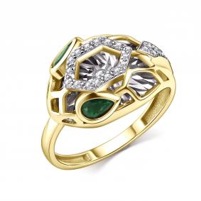 Кольцо из лимонного золота GRIGORIEV Г01-13-5942-31-01 с бриллиантом и изумрудом Г01-13-5942-31-01 фото