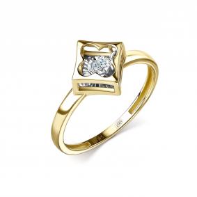 Кольцо из лимонного золота GRIGORIEV Г01-13-5957-11-00 с бриллиантом Г01-13-5957-11-00 фото