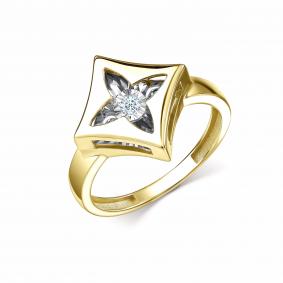 Кольцо из лимонного золота GRIGORIEV Г01-13-5958-11-00 с бриллиантом Г01-13-5958-11-00 фото