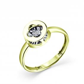 Кольцо из лимонного золота GRIGORIEV Г01-13-5986-11-00 с бриллиантом Г01-13-5986-11-00 фото