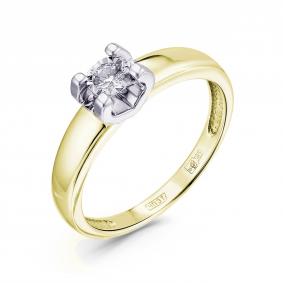 Кольцо из лимонного золота GRIGORIEV Г01-13-6393-11-00-1-25 с бриллиантом Г01-13-6393-11-00-1-25 фото