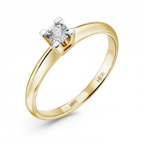 Кольцо из лимонного золота GRIGORIEV Г01-13-6400-11-00-22 с бриллиантом Г01-13-6400-11-00-22 фото