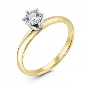 Кольцо из лимонного золота GRIGORIEV Г01-13-6540-11-00-26 с бриллиантом Г01-13-6540-11-00-26 фото