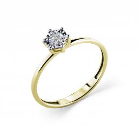 Кольцо из лимонного золота GRIGORIEV Г01-13-6771-11-00-25 с бриллиантом Г01-13-6771-11-00-25 фото