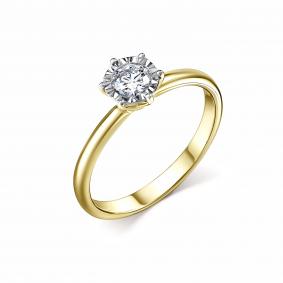 Кольцо из лимонного золота GRIGORIEV Г01-13-6775-11-00-29 с бриллиантом Г01-13-6775-11-00-29 фото