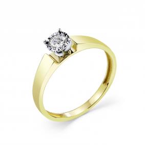 Кольцо из лимонного золота GRIGORIEV Г01-13-6776-11-00-1-22 с бриллиантом Г01-13-6776-11-00-1-22 фото