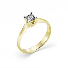 Кольцо из лимонного золота GRIGORIEV Г01-13-6777-11-00-1-23 с бриллиантом Г01-13-6777-11-00-1-23 фото