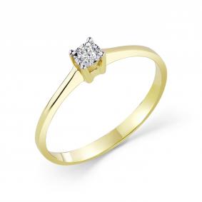 Кольцо из лимонного золота GRIGORIEV Г01-13-6779-11-00-22 с бриллиантом Г01-13-6779-11-00-22 фото