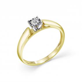 Кольцо из лимонного золота GRIGORIEV Г01-13-6782-11-00-2-24 с бриллиантом Г01-13-6782-11-00-2-24 фото