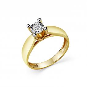 Кольцо из лимонного золота GRIGORIEV Г01-13-6794-11-00-2-26 с бриллиантом Г01-13-6794-11-00-2-26 фото