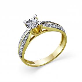 Кольцо из лимонного золота GRIGORIEV Г01-13-6794-31-00-25 с бриллиантом Г01-13-6794-31-00-25 фото