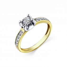 Кольцо из лимонного золота GRIGORIEV Г01-13-6831-11-00-1-24 с бриллиантом Г01-13-6831-11-00-1-24 фото