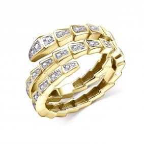 Кольцо Символ года Змея из лимонного серебра GRIGORIEV с фианитом Г01-30-0973-41-00-3 Г01-30-0973-41-00-3 фото