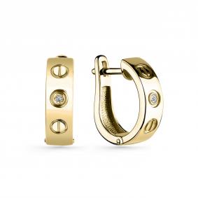 Серьги из лимонного золота GRIGORIEV Г02-03-0561-11-00 с бриллиантом Г02-03-0561-11-00 фото