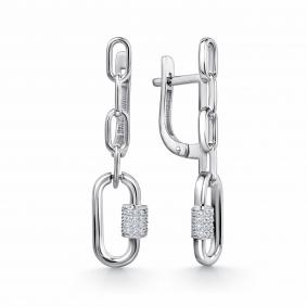 Серебряные серьги GRIGORIEV Г02-10-01017-41-00-1 с фианитом Г02-10-01017-41-00-1 фото