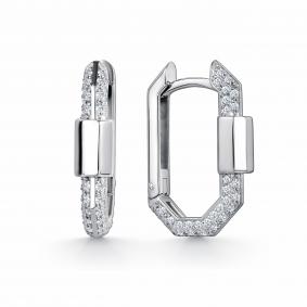 Серебряные серьги GRIGORIEV Г02-10-01018-41-00 с фианитом Г02-10-01018-41-00 фото