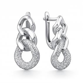 Серебряные серьги GRIGORIEV Г02-10-01019-41-00 с фианитом Г02-10-01019-41-00 фото