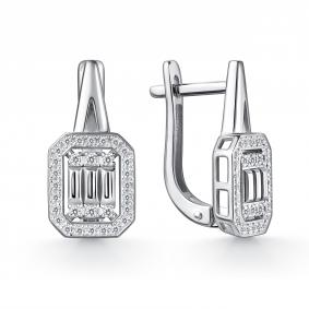 Серебряные серьги GRIGORIEV Г02-10-01140-41-00 с фианитом Г02-10-01140-41-00 фото