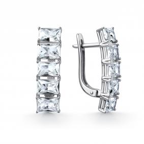 Серебряные серьги GRIGORIEV Г02-10-01242-41-00 с фианитом Г02-10-01242-41-00 фото