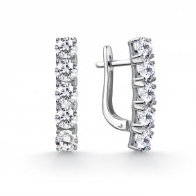 Серебряные серьги GRIGORIEV Г02-10-01243-41-00 с фианитом Г02-10-01243-41-00 фото