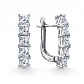 Серебряные серьги GRIGORIEV Г02-10-01244-41-00 с фианитом Г02-10-01244-41-00 фото