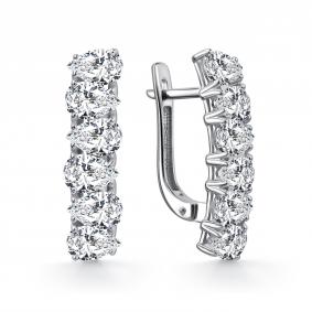 Серебряные серьги GRIGORIEV Г02-10-01245-41-00 с фианитом Г02-10-01245-41-00 фото