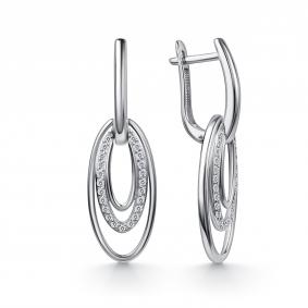 Серебряные серьги GRIGORIEV Г02-10-01268-41-00-1 с фианитом Г02-10-01268-41-00-1 фото