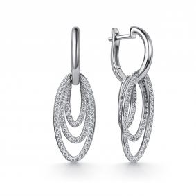 Серебряные серьги GRIGORIEV Г02-10-01268-41-00 с фианитом Г02-10-01268-41-00 фото