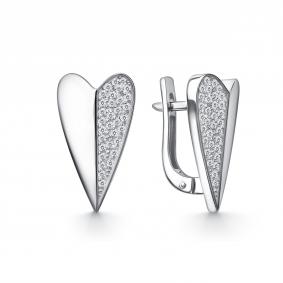 Серебряные серьги GRIGORIEV Г02-10-01327-41-00 с фианитом Г02-10-01327-41-00 фото