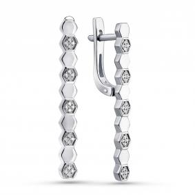 Серебряные серьги GRIGORIEV Г02-10-0558-41-00 с фианитом Г02-10-0558-41-00 фото